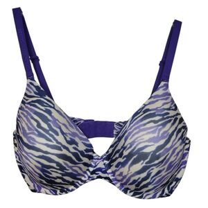 Victoria's Secret The Nakeds Purple and White Zebra Print Bra 34D